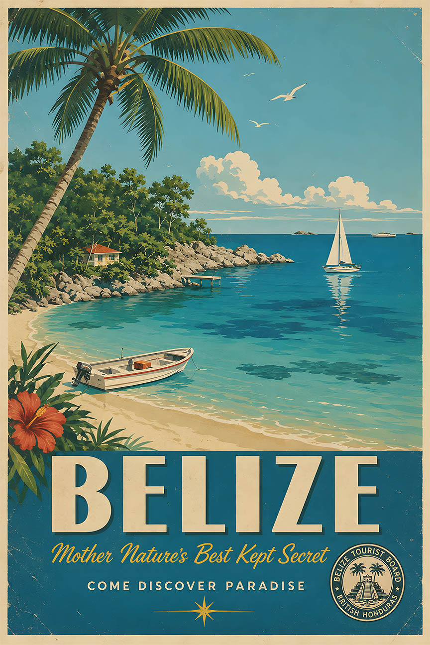 Belize - Tourism - v1 - Vintage Travel Poster