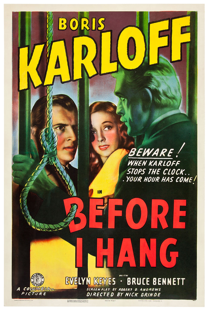 Before I Hang 1940 - US - v1 - Classic Movie Poster