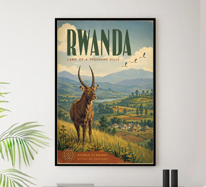Africa - Rwanda - Vintage Tourism Travel Poster