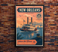 Louisiana - New Orleans v2 - Vintage Tourism Travel Poster