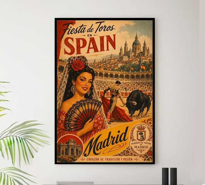Spain - Madrid - Vintage Tourism Travel Poster