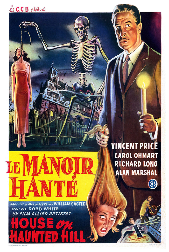 House on Haunted Hill 1959 - Belgium - v1 - Classic Movie Poster