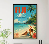 Fiji Islands - Tourism - v1 - Vintage Travel Poster