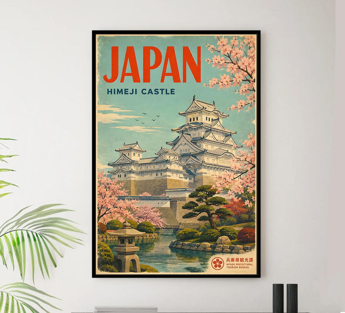 Japan - Himeji Castle v1 - Vintage Tourism Travel Poster