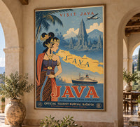 Indonesia - Visit Java - Vintage Tourism Travel Poster