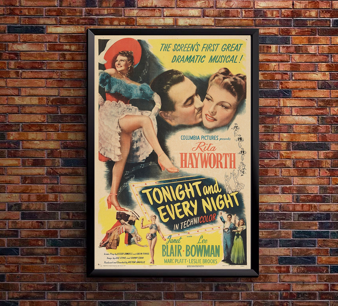 Tonight and Every Night 1945 - Rita Hayworth - US - Classic Movie Poster