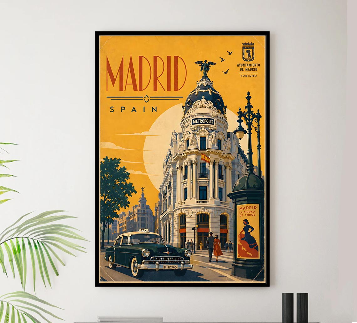 Spain - Madrid 2 - Vintage Tourism Travel Poster