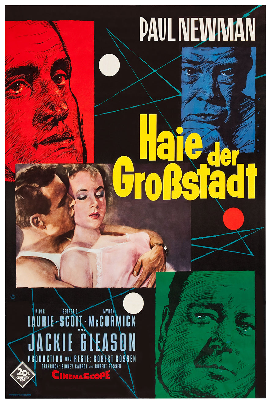 The Hustler 1961 - Paul Newman - Germany - Classic Movie Poster