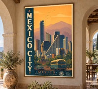 Mexico - Mexico City - Vintage Tourism Travel Poster