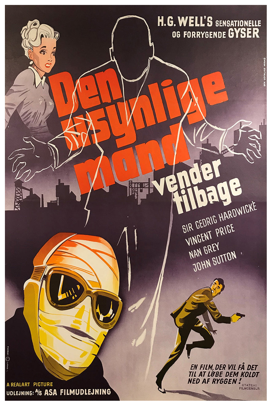 The Invisible Man Returns 1940 - Denmark - v1 - Classic Movie Poster