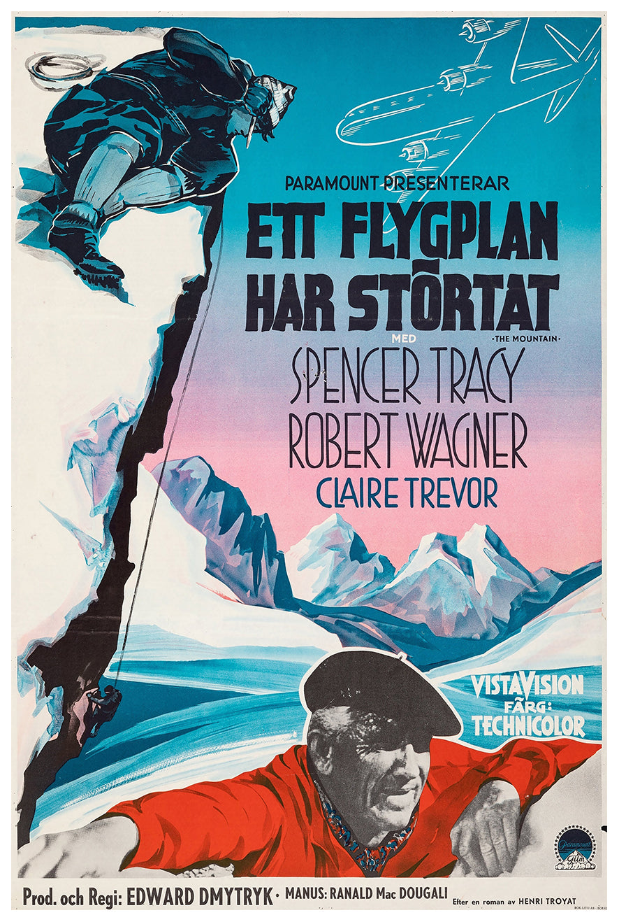 The Mountain 1956 - Sweden - v1 - Classic Movie Poster