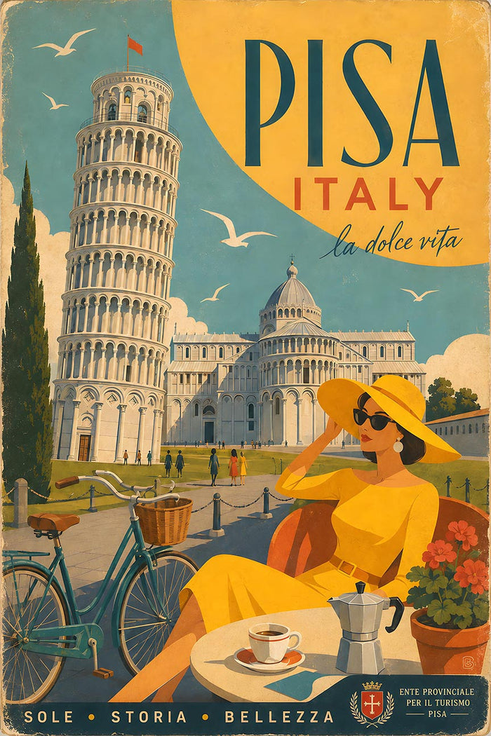 Italy - Pisa - Vintage Tourism Travel Poster