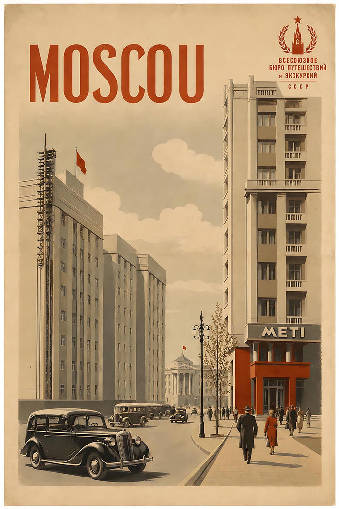 Russia - Moscou - Vintage Tourism Travel Poster