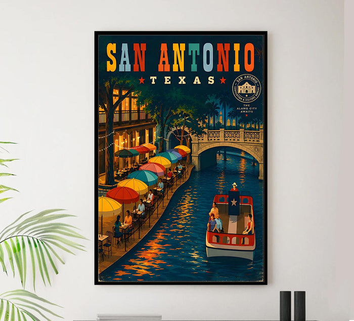 Texas - San Antonio - Vintage Tourism Travel Poster