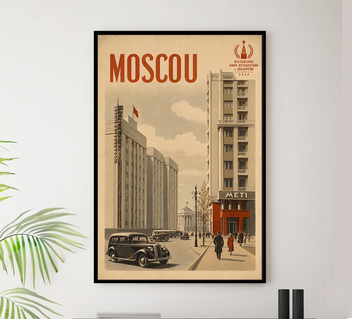 Russia - Moscou - Vintage Tourism Travel Poster
