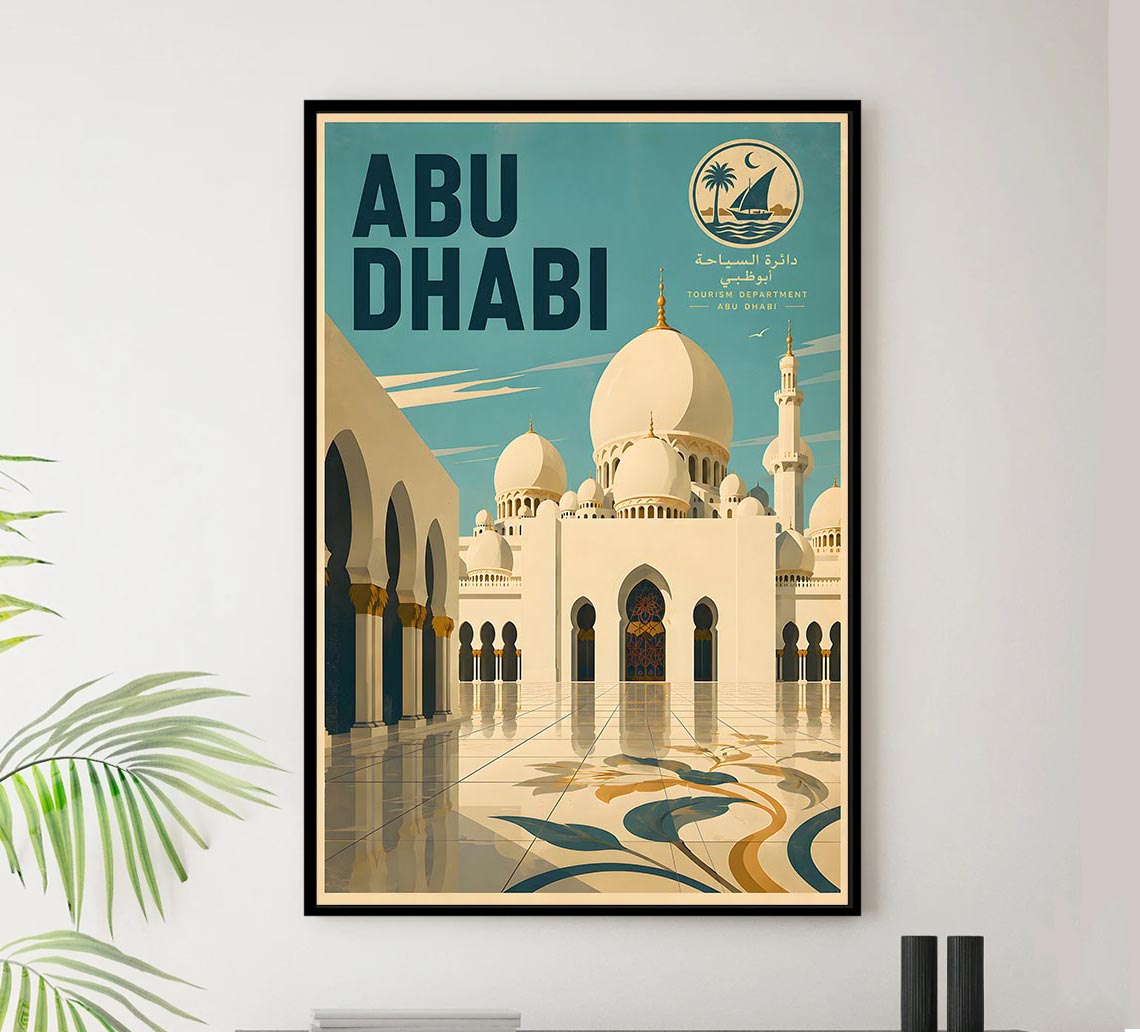 UAE - Abu Dhabi - Vintage Tourism Travel Poster