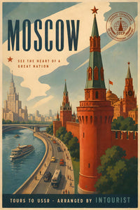 Russia - Moscow - Vintage Tourism Travel Poster
