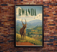 Africa - Rwanda - Vintage Tourism Travel Poster