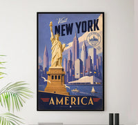 New York - Travel New York v4 - Vintage Tourism Travel Poster