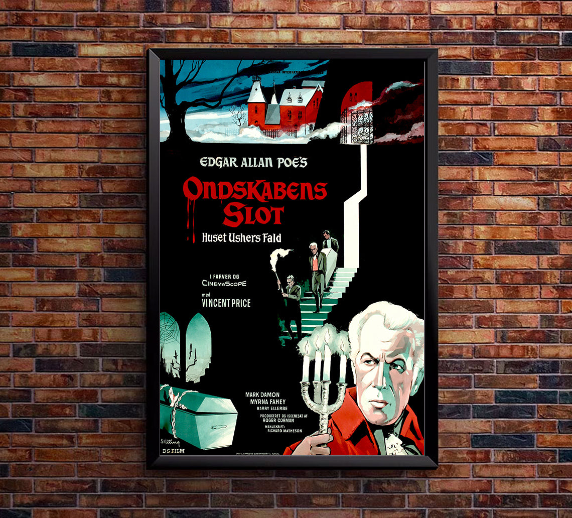 House of Usher 1960 - Denmark - v1 - Classic Movie Poster