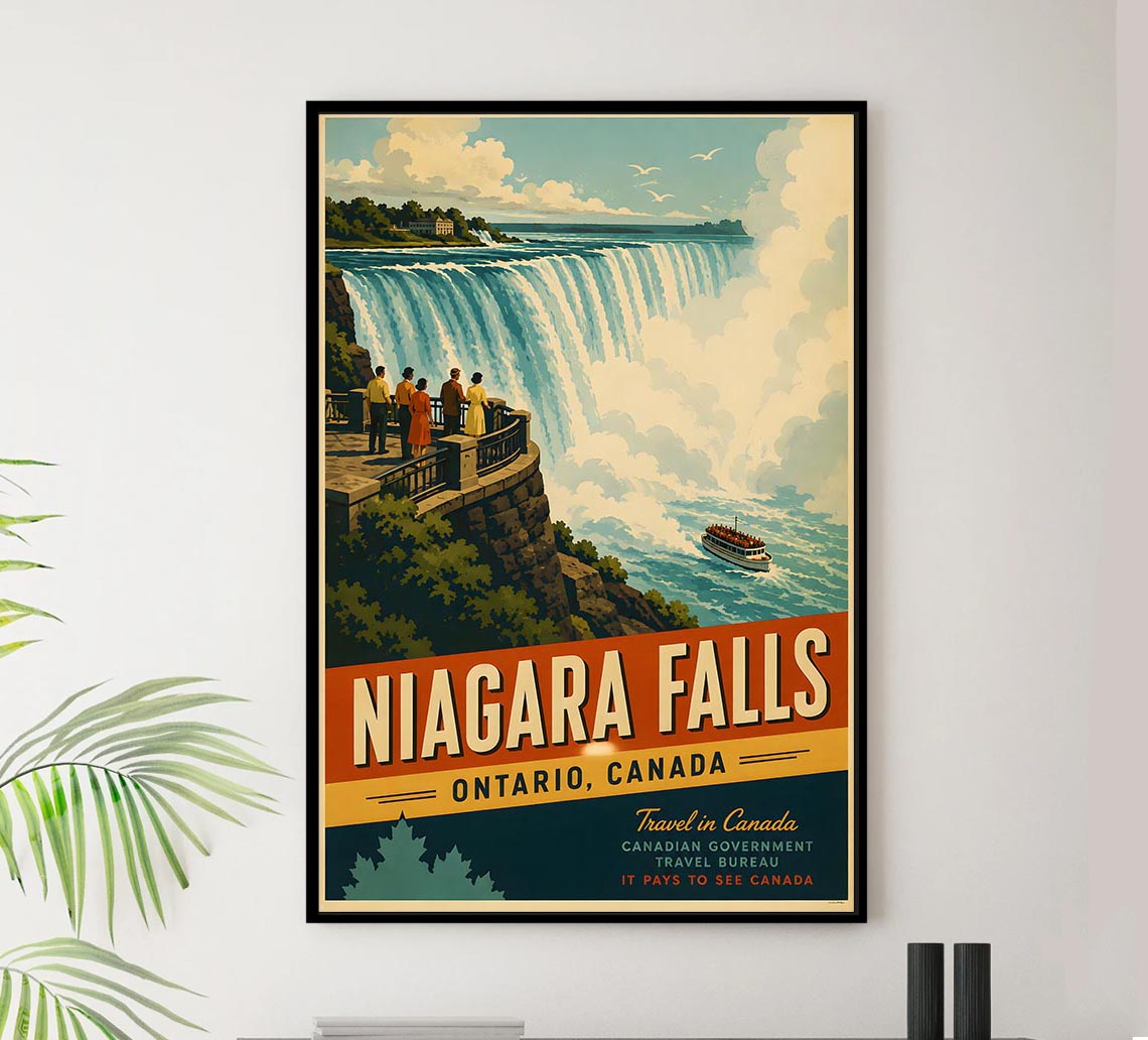 Canada - Niagara Falls - Vintage Tourism Travel Poster