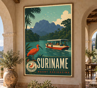 Suriname - Mount Kasishma - Vintage Tourism Travel Poster