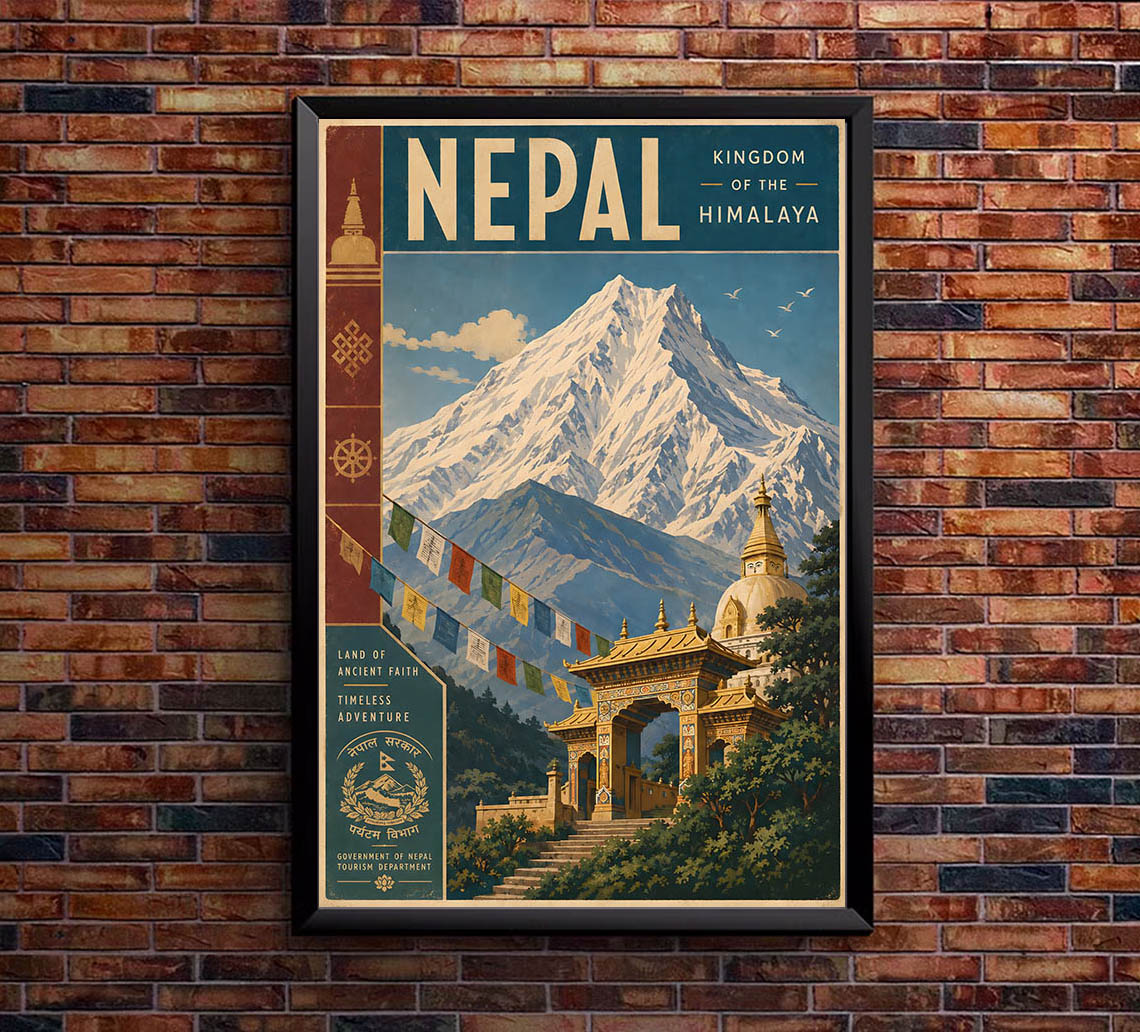 Nepal - Tourism - v1 - Vintage Travel Poster