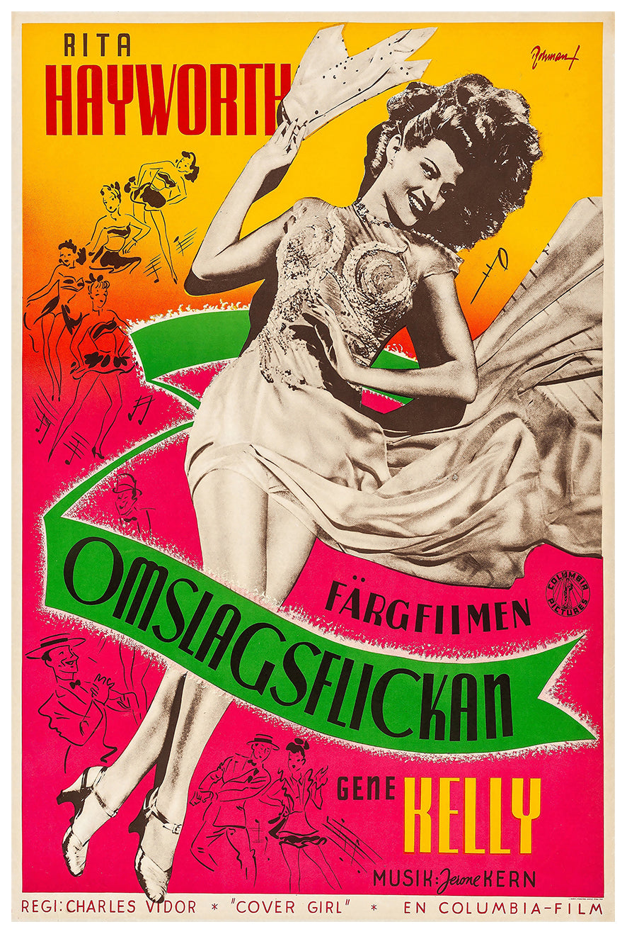 Cover Girl 1944 - Rita Hayworth - Sweden - Classic Movie Poster
