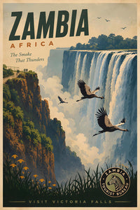 Africa - Zambia - Vintage Tourism Travel Poster