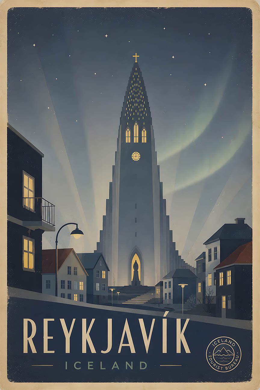 Iceland - Tourism - v1 - Vintage Travel Poster