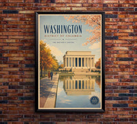 Columbia - Washington D.C. - Vintage Tourism Travel Poster