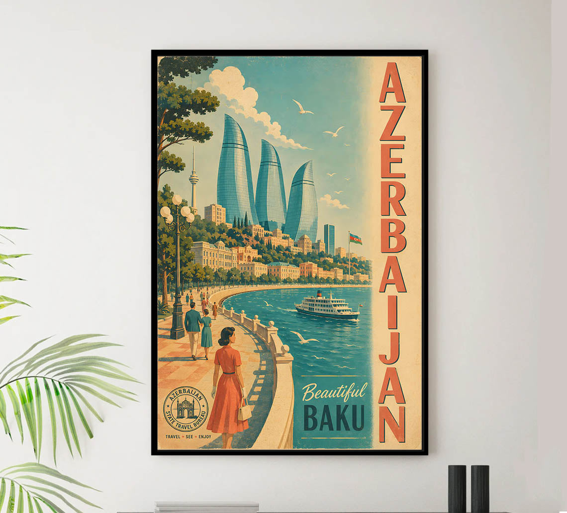 Azerbaijan - Tourism - v1 - Vintage Travel Poster