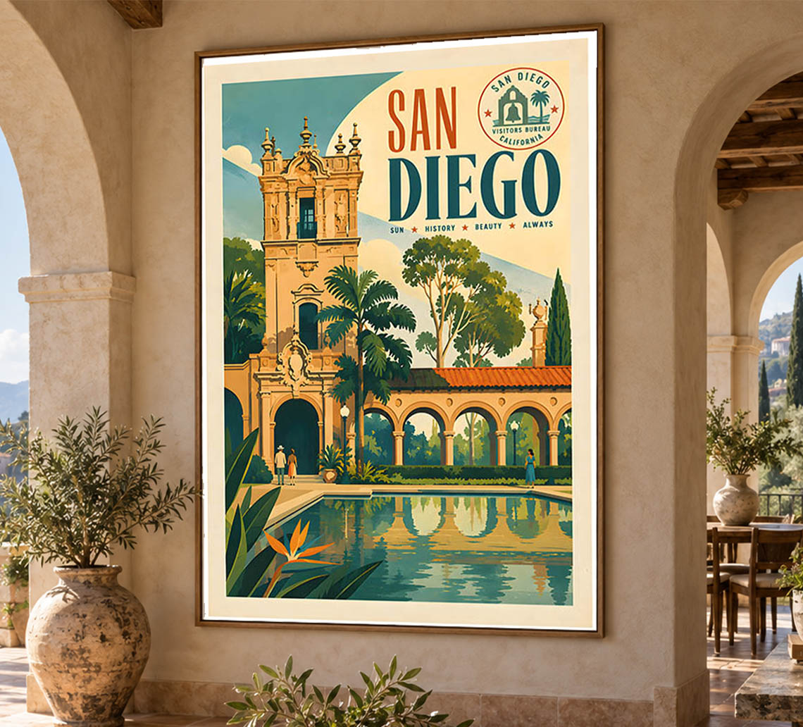 United States - San Diego - Vintage Tourism Travel Poster
