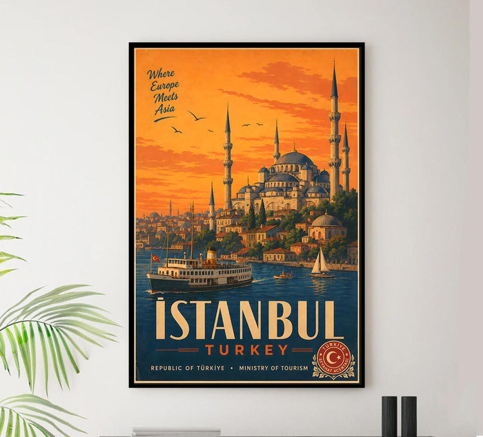 Turkey - Istanbul - Vintage Tourism Travel Poster