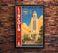 Nebraska - Lincoln - Vintage Tourism Travel Poster