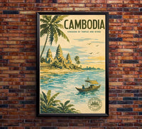 Cambodia - National Tourist Office - Vintage Tourism Travel Poster