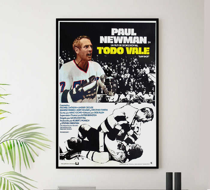 Slap Shot 1977 - Paul Newman - Argentina - Classic Movie Poster