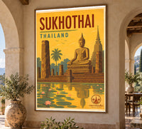 Thailand - Sukhothai - Vintage Tourism Travel Poster