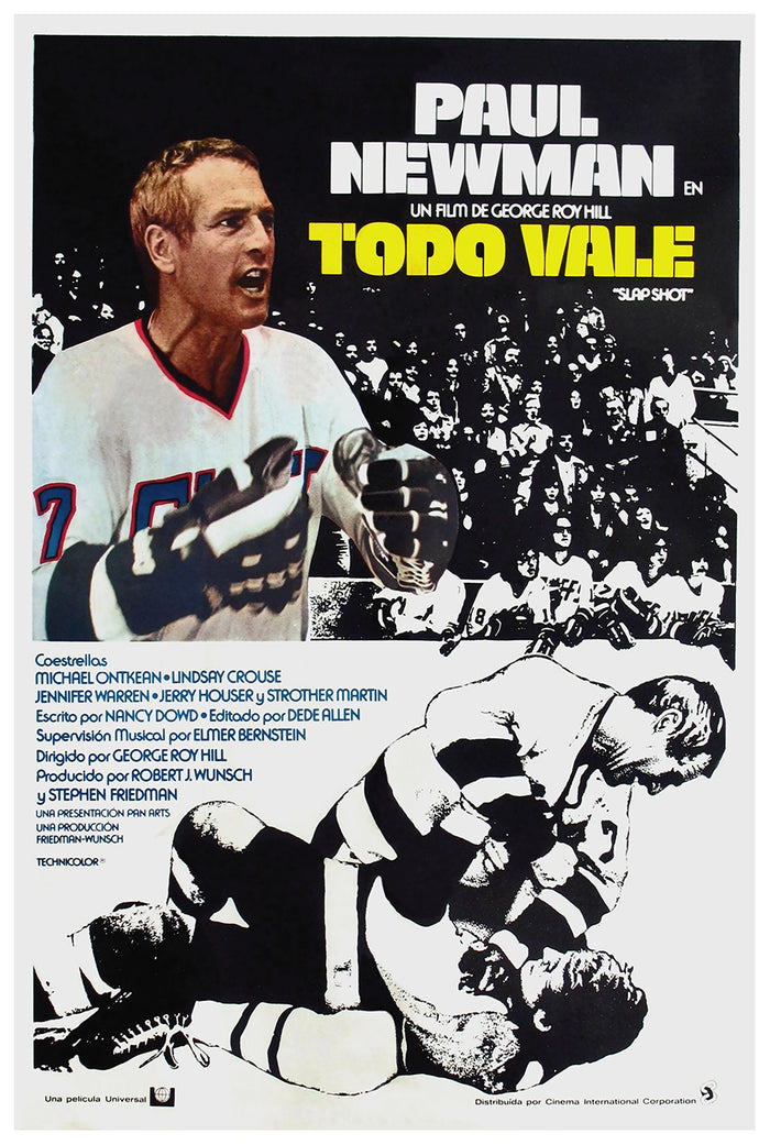 Slap Shot 1977 - Paul Newman - Argentina - Classic Movie Poster
