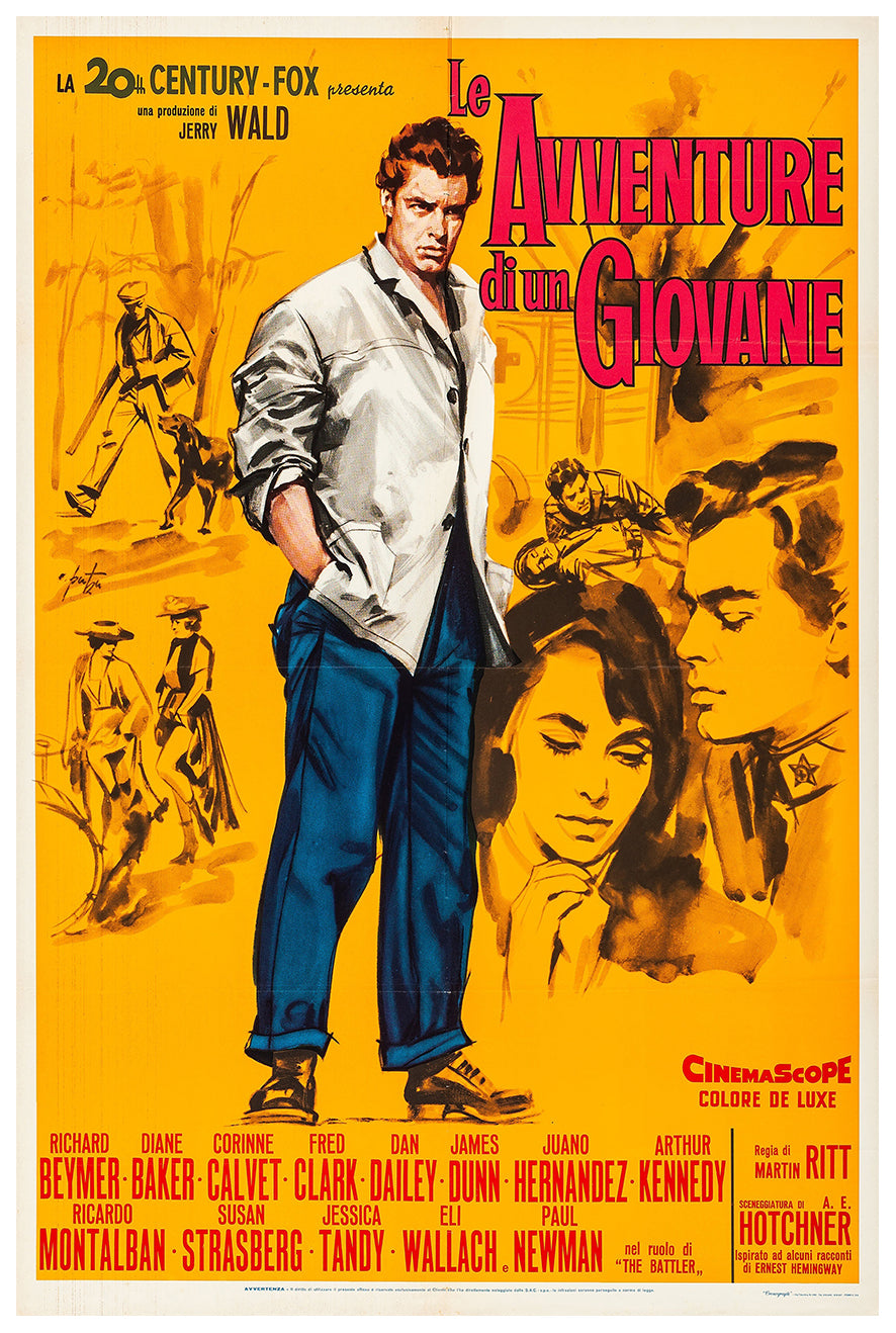 Hemingway's Adventures of a Young Man 1962 - Paul Newman - Italy - Classic Movie Poster