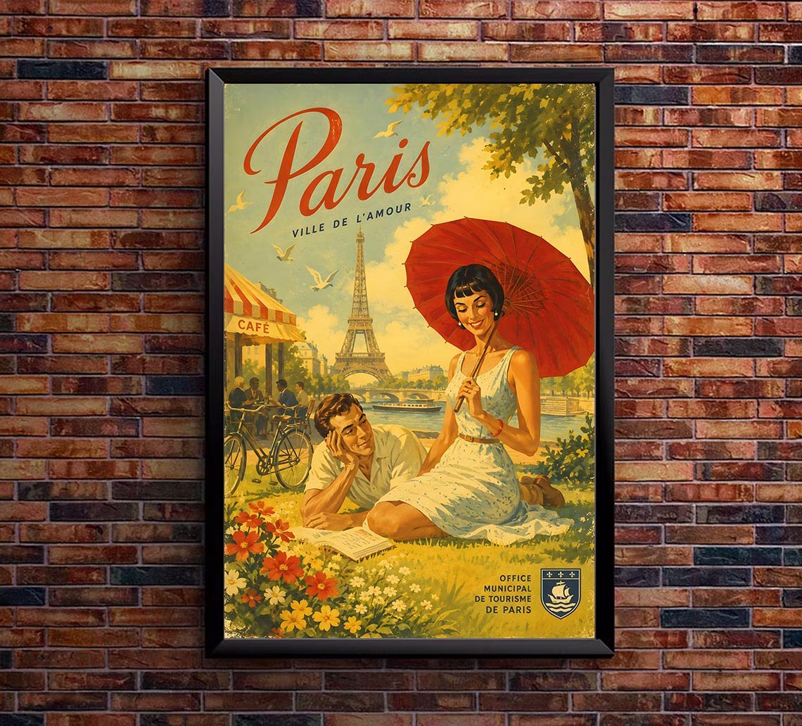 France - Paris 3 - Vintage Tourism Travel Poster