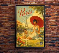 France - Paris 3 - Vintage Tourism Travel Poster