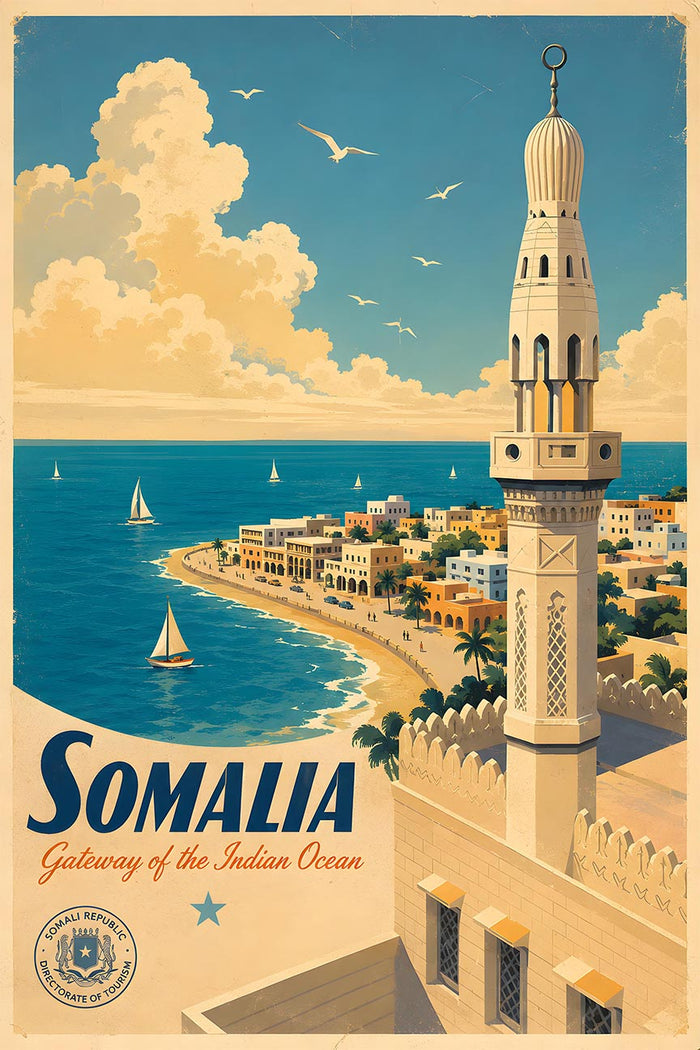 Africa - Somalia - Vintage Tourism Travel Poster