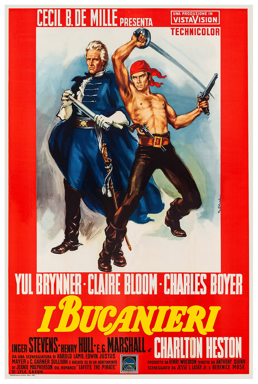 The Buccaneer 1958 - Italy - v2 - Classsic Movie Poster