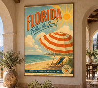 Florida - Follow The Sum - Vintage Tourism Travel Poster