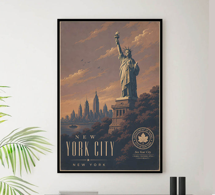 New York City - Tourism - v1 - Vintage Travel Poster