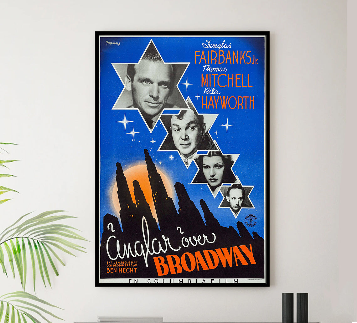 Angels Over Broadway 1940 - Rita Hayworth - Sweden - Classic Movie Poster