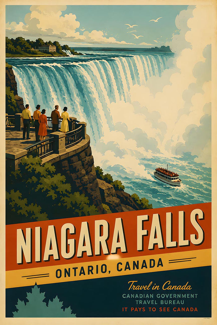 Canada - Niagara Falls - Vintage Tourism Travel Poster
