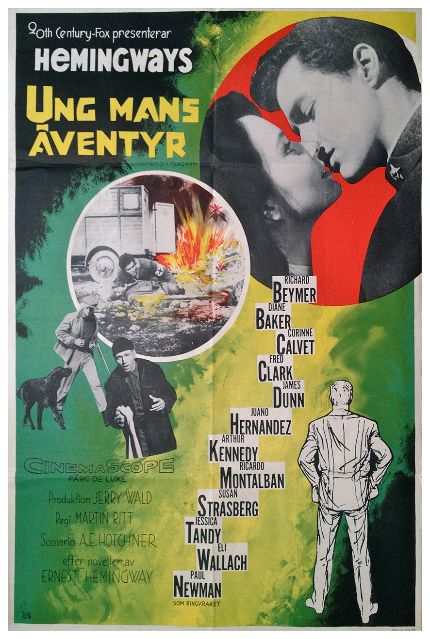 Hemingway's Adventures of a Young Man 1962 - Paul Newman - Sweden - Classic Movie Poster