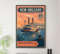 Louisiana - New Orleans v2 - Vintage Tourism Travel Poster